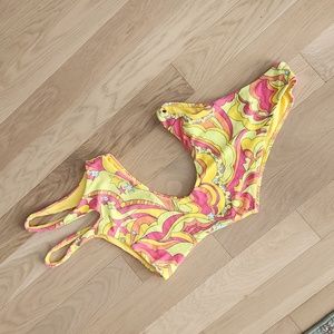 Frankie's Bikinis Terry Cloth Cut Out One Piece
